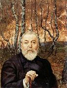 Hans Thoma Self-Portrait before a Birch Wood oil painting